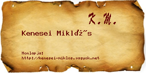 Kenesei Miklós névjegykártya