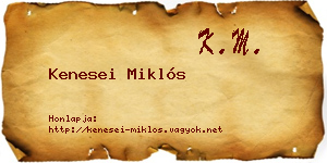 Kenesei Miklós névjegykártya